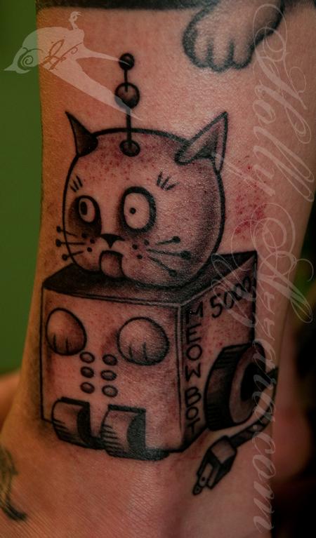 Meowbot Tattoo Design Thumbnail